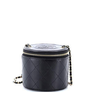 Chanel Cc Round Vanity Case With Chain #206720C20B
